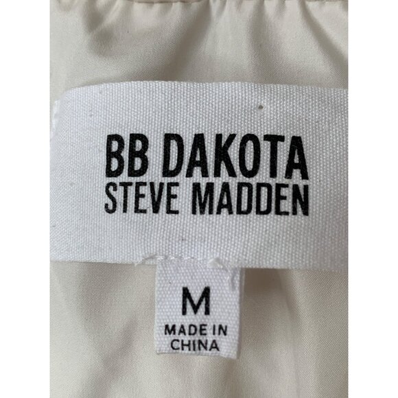 BB Dakota Steve Madden Answer My Layer Crop Boxy Puffer Jacket Bone M RA10052 - Picture 4 of 10